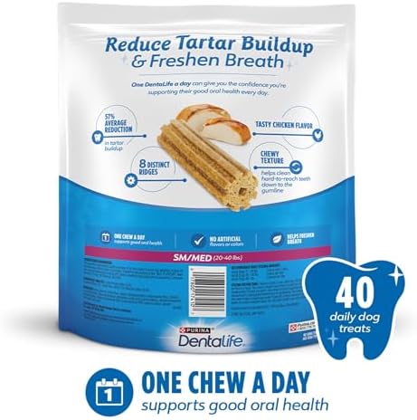 Purina DentaLife Daily Mini Toy Breed Dog Dental Chews, 58 Count
