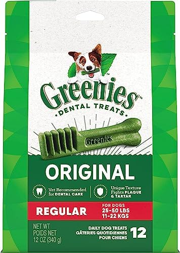 Greenies Original Regular Natural Dental Care Dog Treats, 12 oz.