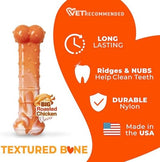Nylabone Textured Bone Power Chew Roasted Chicken Flavor Dog Toy, Medium