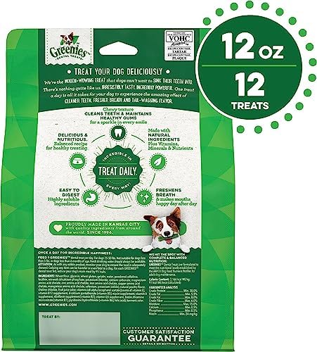 Greenies Original Regular Natural Dental Care Dog Treats, 12 oz.