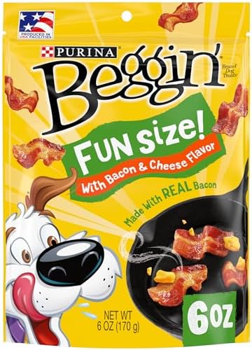 Purina Beggin' Strips Fun Size Bacon & Cheese Flavor Tender Chews Small Dog Treats, 6 oz.