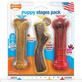 Nylabone Puppy Chew Toy Pack Chicken Bacon & Beef Flavor, Medium