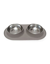 Messy Mutts Stainless Steel Double Dog Feeder with Non-Slip Silicone Base, 48 oz.