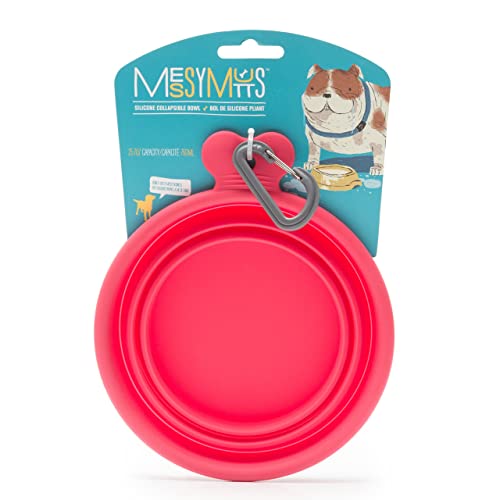 Messy Mutts Silicone Collapsible Travel Pet Bowl, 1.75 Cups