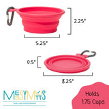Messy Mutts Silicone Collapsible Travel Pet Bowl, 1.75 Cups