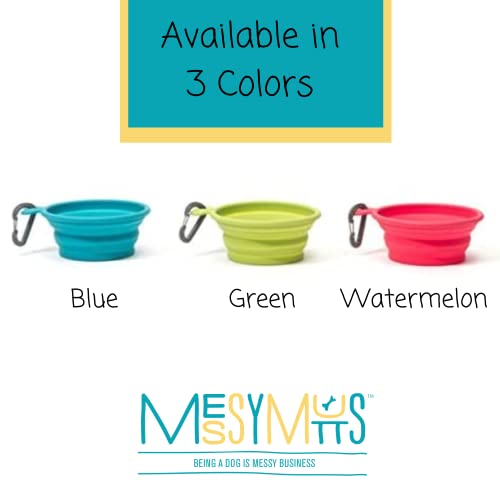 Messy Mutts Silicone Collapsible Travel Pet Bowl, 1.75 Cups