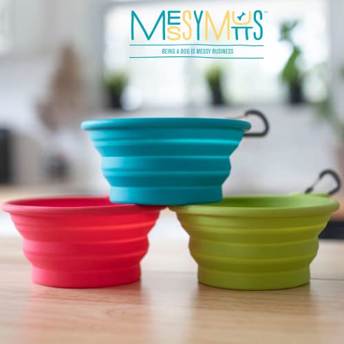 Messy Mutts Silicone Collapsible Travel Pet Bowl, 1.75 Cups