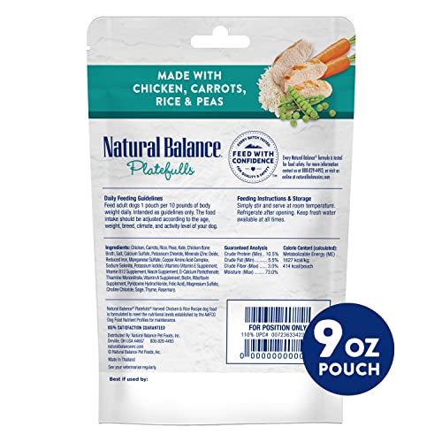 Natural Balance Original Ultra Platefulls Harvest Chicken & Rice Wet Dog Food, 9 oz.