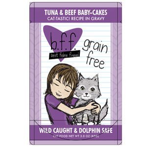 B.F.F. OMG Baby Cakes Tuna & Beef Dinner in Gravy Wet Cat Food, 3 oz.