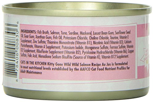 Cats in the Kitchen Kitty Gone Wild Salmon Au Jus Wet Cat Food, 3.2 oz.