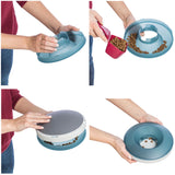 Trixie Dog Slow Feeding Rocking Bowl, Grey & Blue