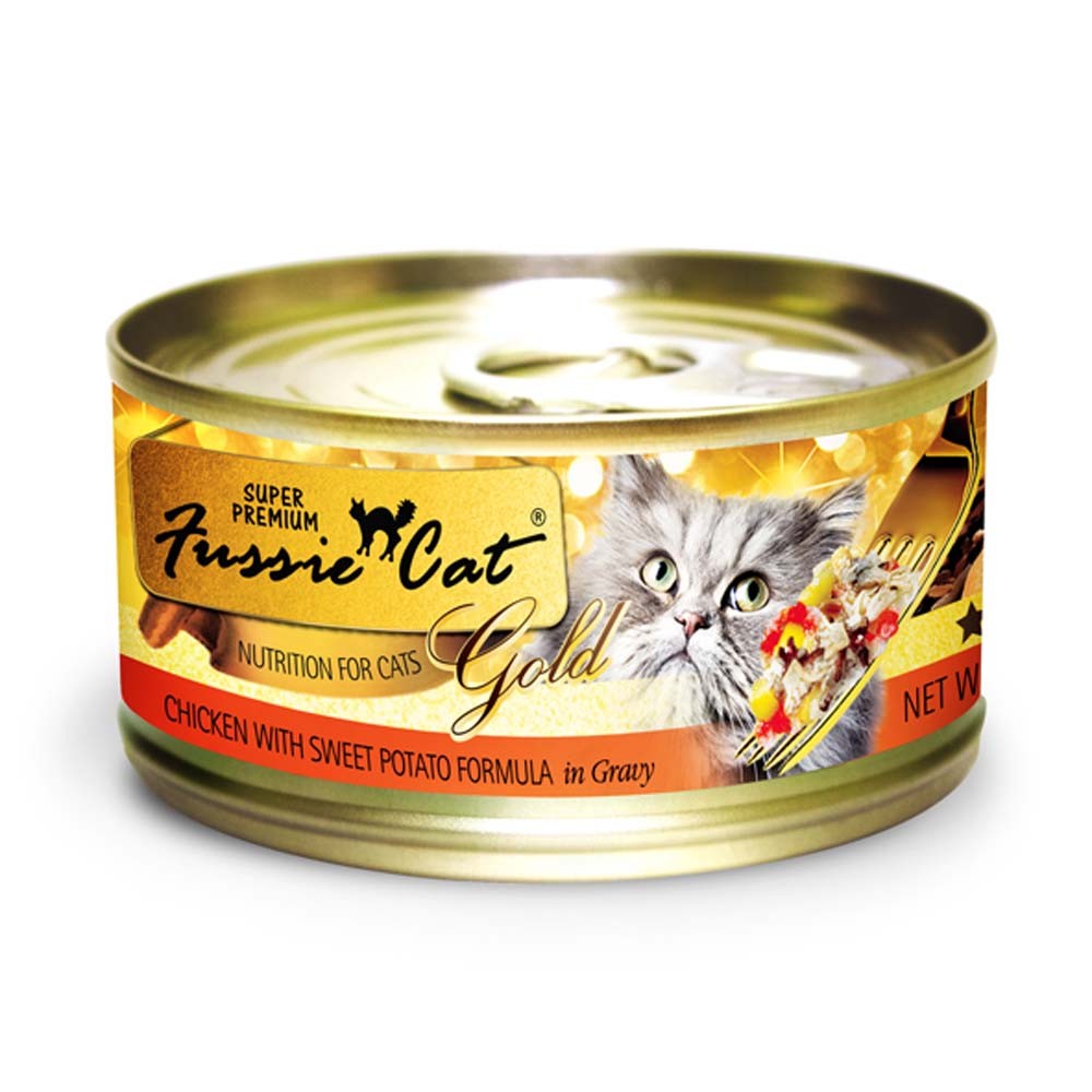 Fussie Cat Premium Chicken & Sweet Potato in Gravy Canned Cat Food, 2.8 oz.