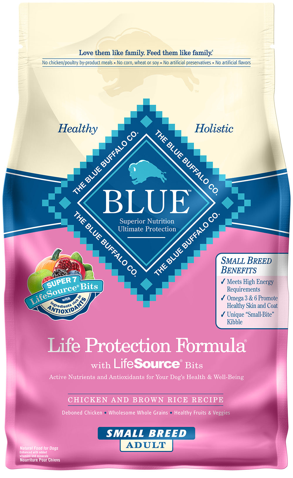 Blue Buffalo Small Breed Chicken & Rice Dry Dog Food, 5 lbs.