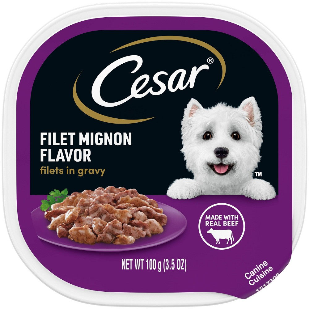 Hammers And Heels Cesar Beef Gravy Wet Dog Food 3.5 oz Can