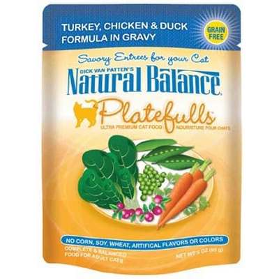 Natural Balance Platefulls Turkey, Chicken & Duck Wet Cat Food, 3 oz.
