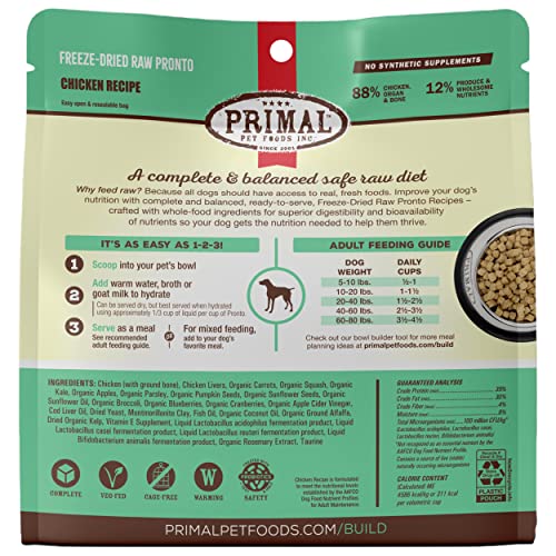 Primal Chicken Formula Freeze-Dried Pronto Dog Food, 16 oz.