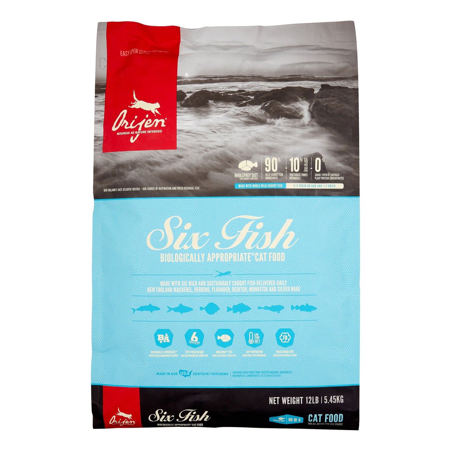 Orijen Six Fish Dry Cat Food, 12 lbs.