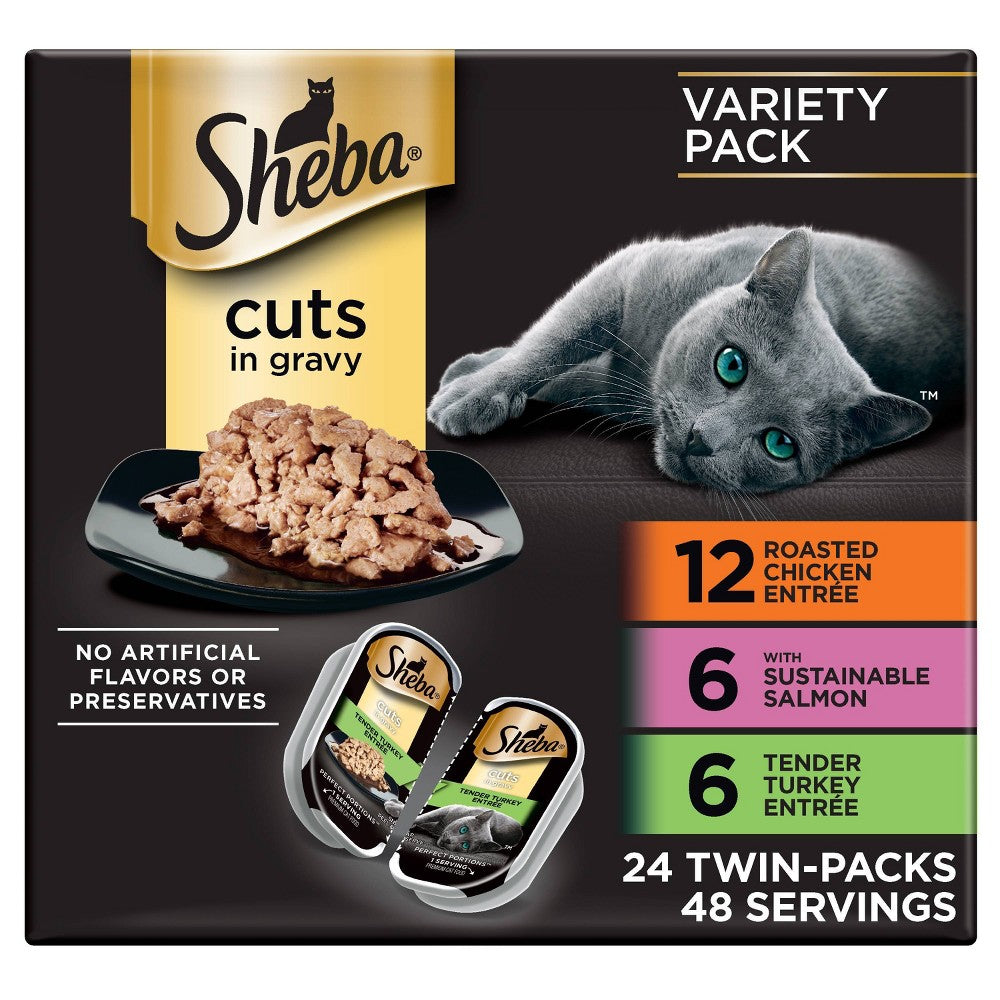 Sheba Perfect Portions Wet Cat Food Variety Pack, 2.6 oz. (24 Count)