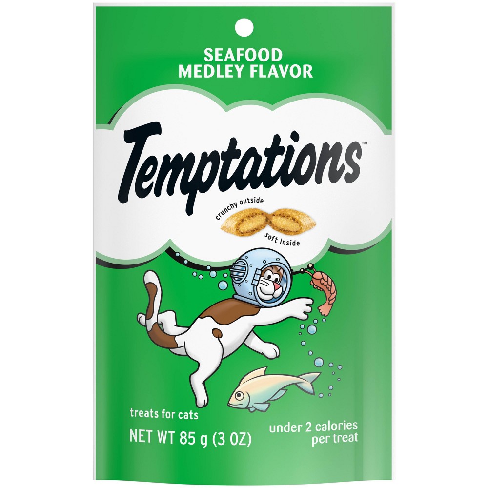 Temptations Seafood Medley Crunchy Cat Treats, 3 oz.