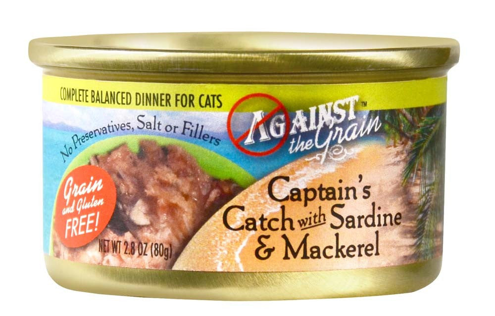 Against The Grain Captain's Catch Sardine & Mackerel Wet Cat Food, 2.8 oz.