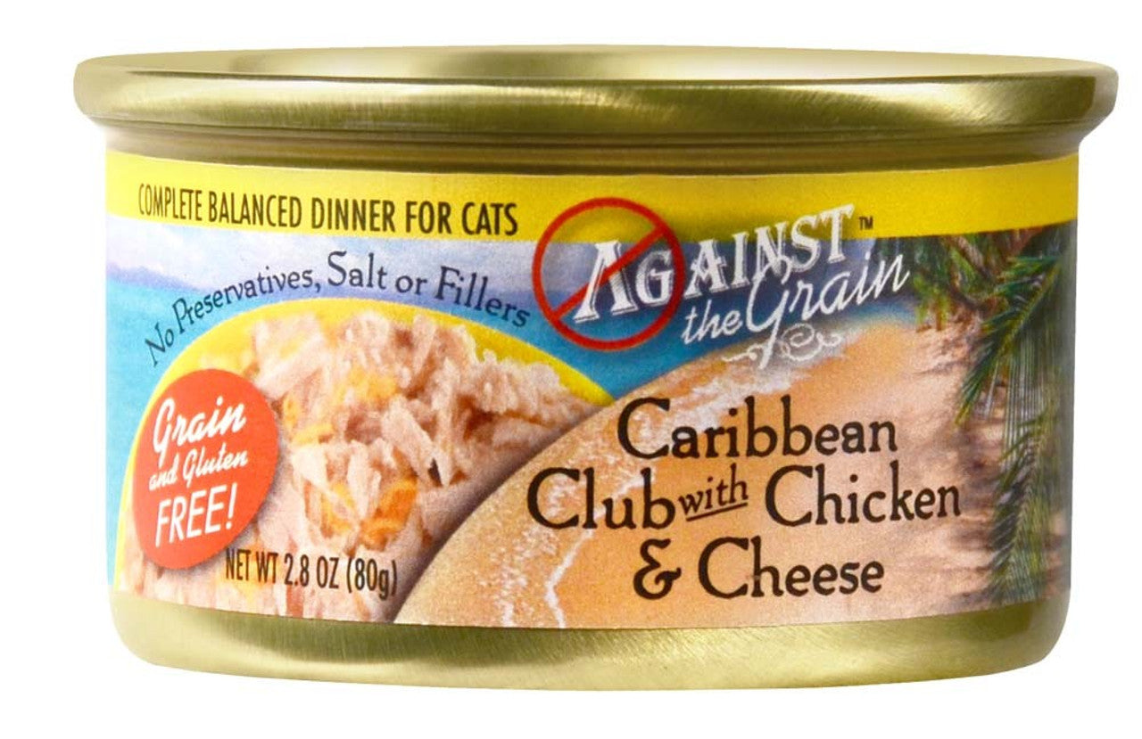 Against The Grain Caribbean Club Chicken & Cheese Wet Cat Food, 2.8 oz.