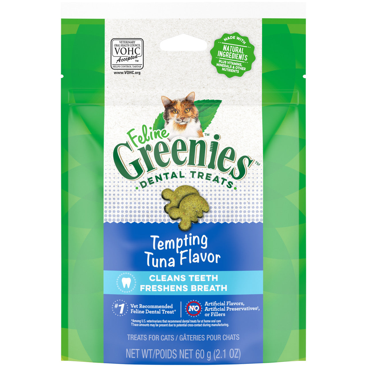 Feline Greenies Savory Tuna Flavor Dental Cat Treats, 2.1 oz.