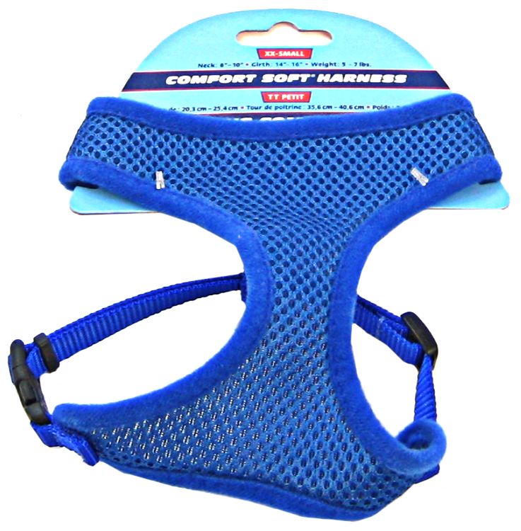 Comfort Soft Adjustable Dog Harness Blue, 3/8 in. (Size XXS)