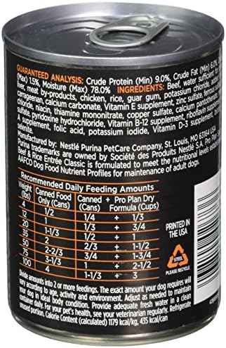 Purina Pro Plan Adult Beef & Rice Entree Canned Dog Food, 13 oz.