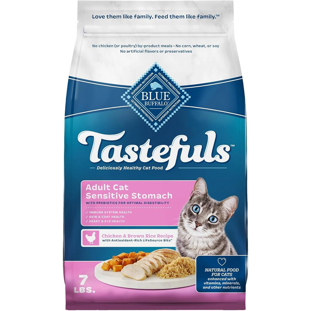 Blue Buffalo Tastefuls Sensitive Stomach Chicken Adult Dry Cat Food, 7 lbs.