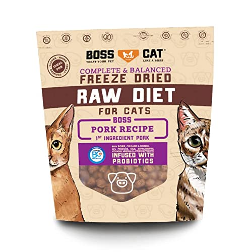 Boss Dog Freeze-Dried Raw Pork Diet for Cats, 9 oz.