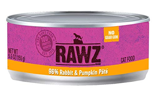 Rawz 96% Rabbit & Pumpkin Pate Canned Cat Food, 5.5 oz. (24 Pack)