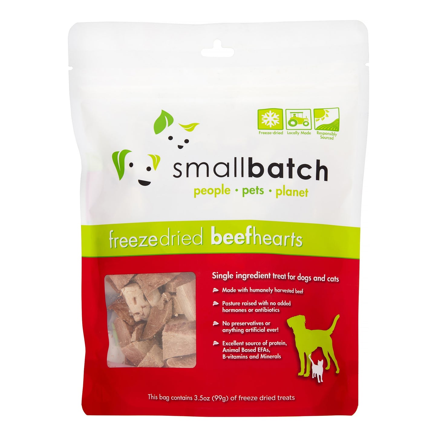 Smallbatch Pets Beef Hearts Freeze-Dried Dog Treats, 3.5 oz.