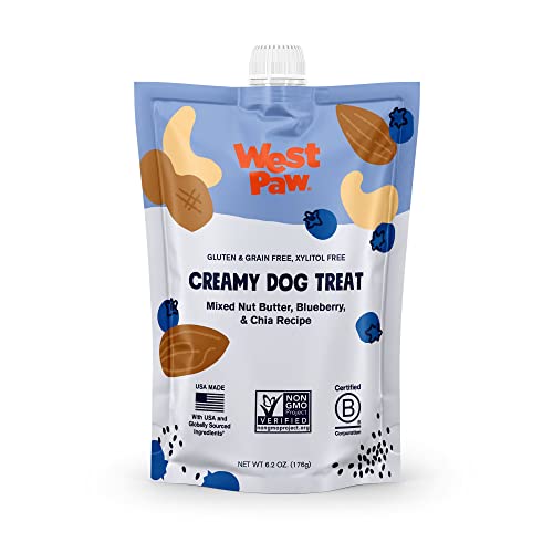 West Paw Blueberry & Chia Seed Nut Butter Dog Treats, 6.2 oz.