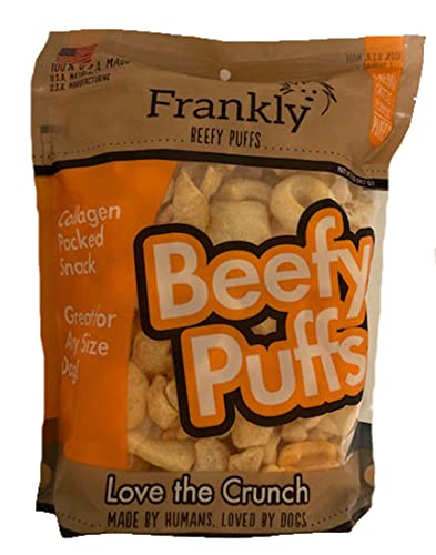 Frankly Cheddar Cheese Flavor Beefy Puffs 100% Usa Made Collagen Packed Snack 5 Ounce Package Dog 5 oz