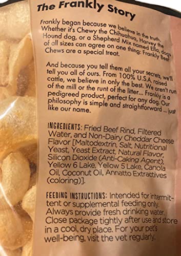 Frankly Cheddar Cheese Flavor Beefy Puffs 100% Usa Made Collagen Packed Snack 5 Ounce Package Dog 5 oz
