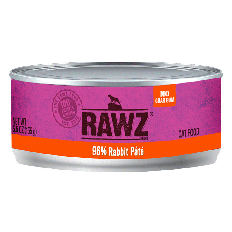 Rawz 96% Rabbit Pate Canned Cat Food, 3 oz.