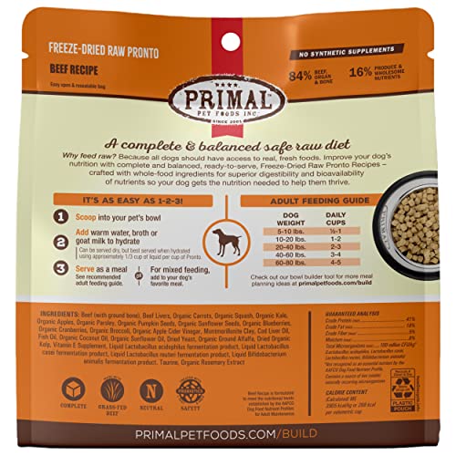 Primal Beef Formula Freeze-Dried Pronto Dog Food, 16 oz.