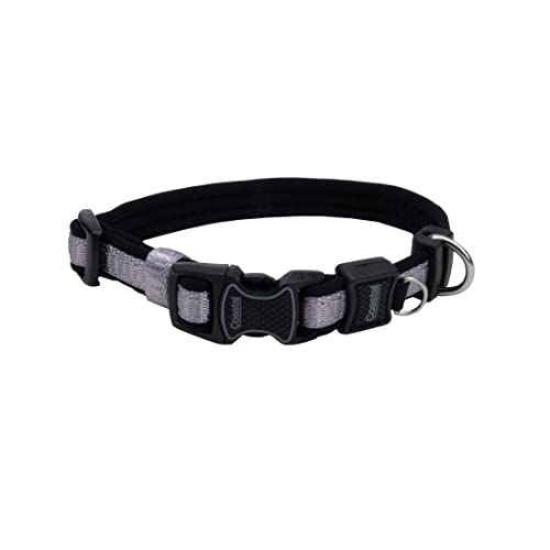Coastal Inspire Enhanced Core Adjustable Dog Collar Grey, 5/8 in. x 8-12 in.