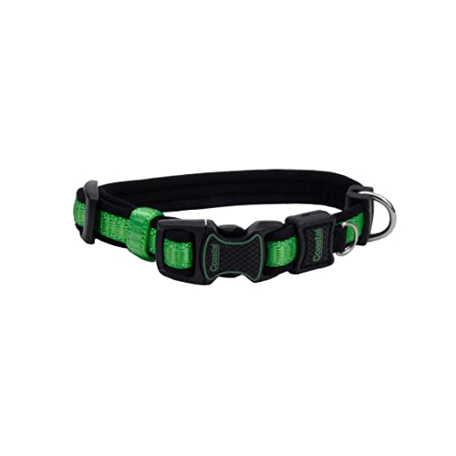 Coastal Inspire Enhanced Core Adjustable Dog Collar Green, 5/8 in. x 8-12 in.