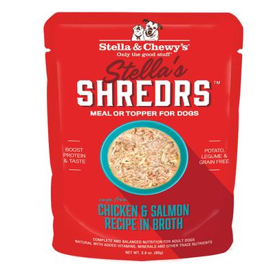 Stella & Chewy's Shredrs Cage-Free Chicken & Salmon in Broth Wet Dog Food, 2.8 oz.