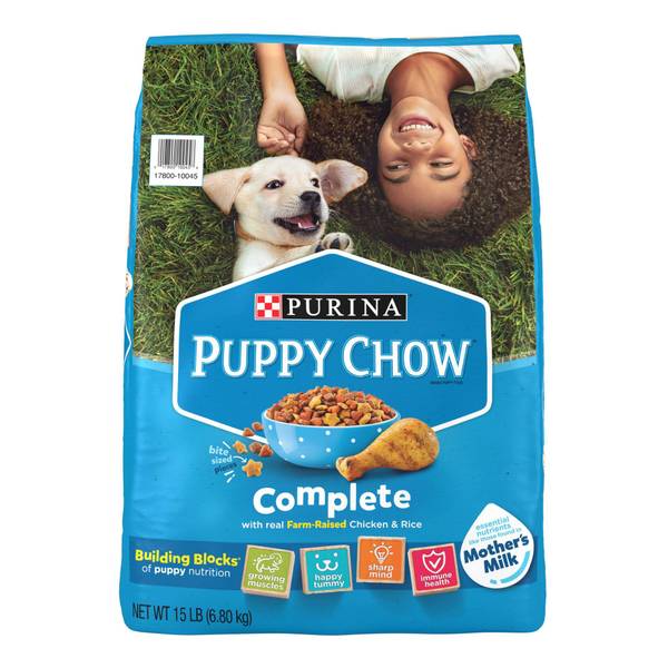 Purina Puppy Chow Complete High Protein Farm-Raised Chicken & Rice Dry Dog Food, 15 lbs.