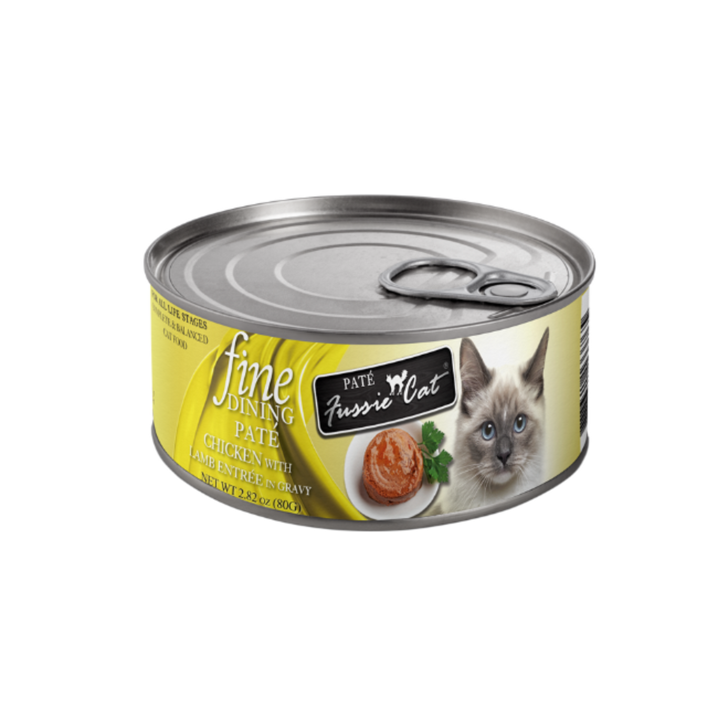 Fussie Cat Fine Dining Pate Chicken with Lamb Entree Canned Cat Food, 2.82 oz.