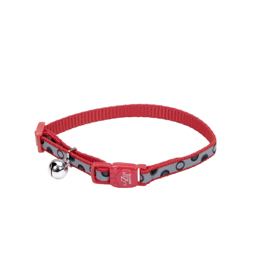 Coastal Lazer Brite Reflective Red Bubbles Adjustable Breakaway Cat Collar