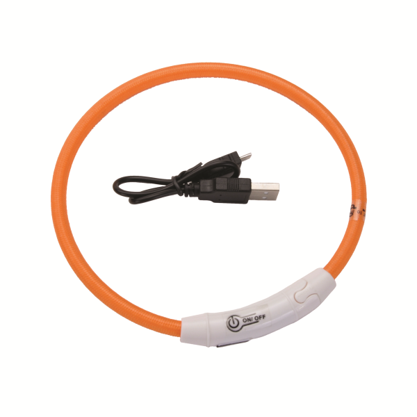 Coastal USB Light-Up Dog Collar Orange, 24 in.