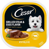 Cesar Grilled Steak & Eggs Dog Food, 3.5 oz Tray