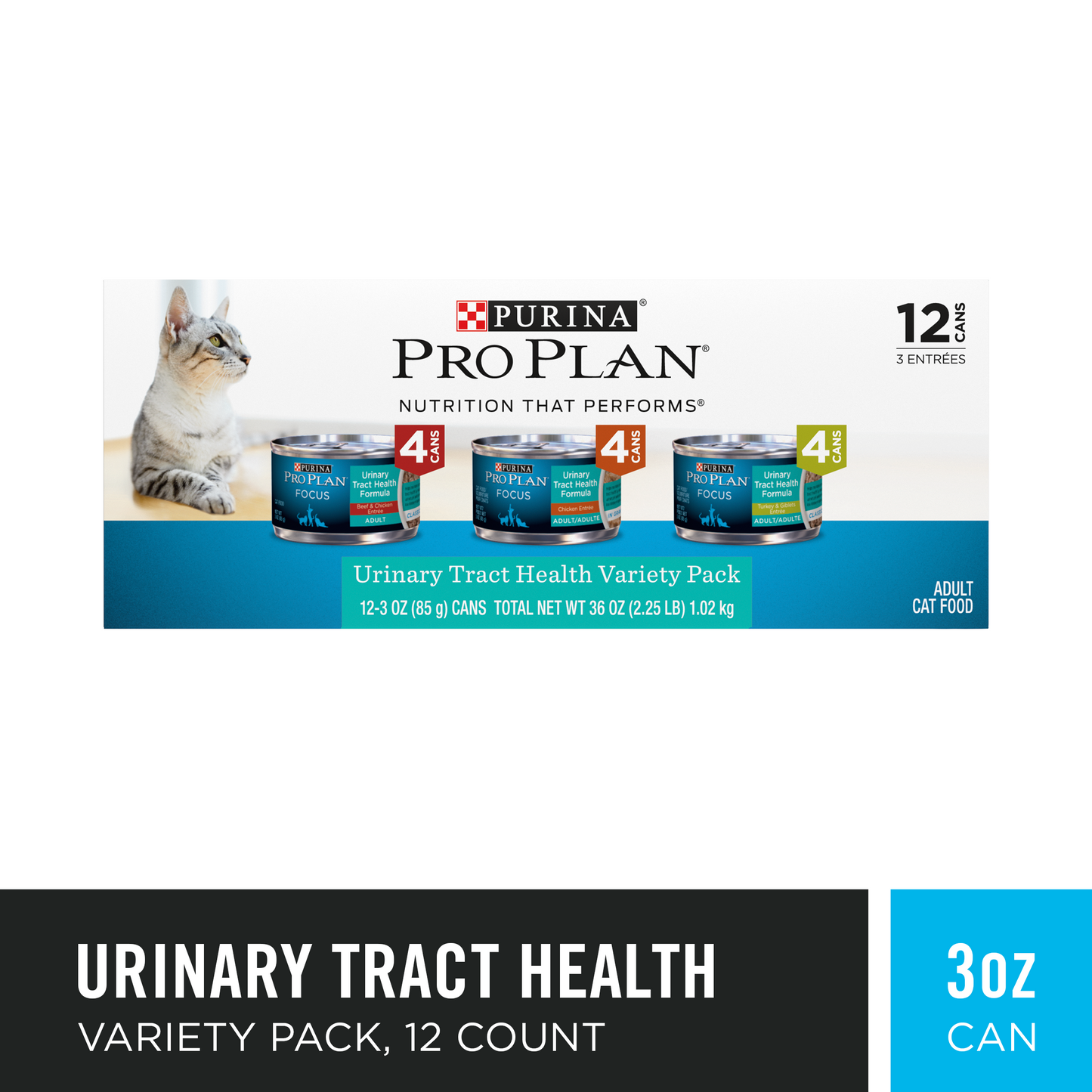 Purina Pro Plan Urinary Tract Health Wet Cat Food, 3 oz. (12 Pack)
