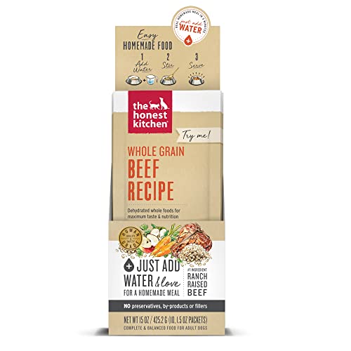 The Honest Kitchen Dehydrated Beef Dog Food, 1.5 oz Pack Of 10