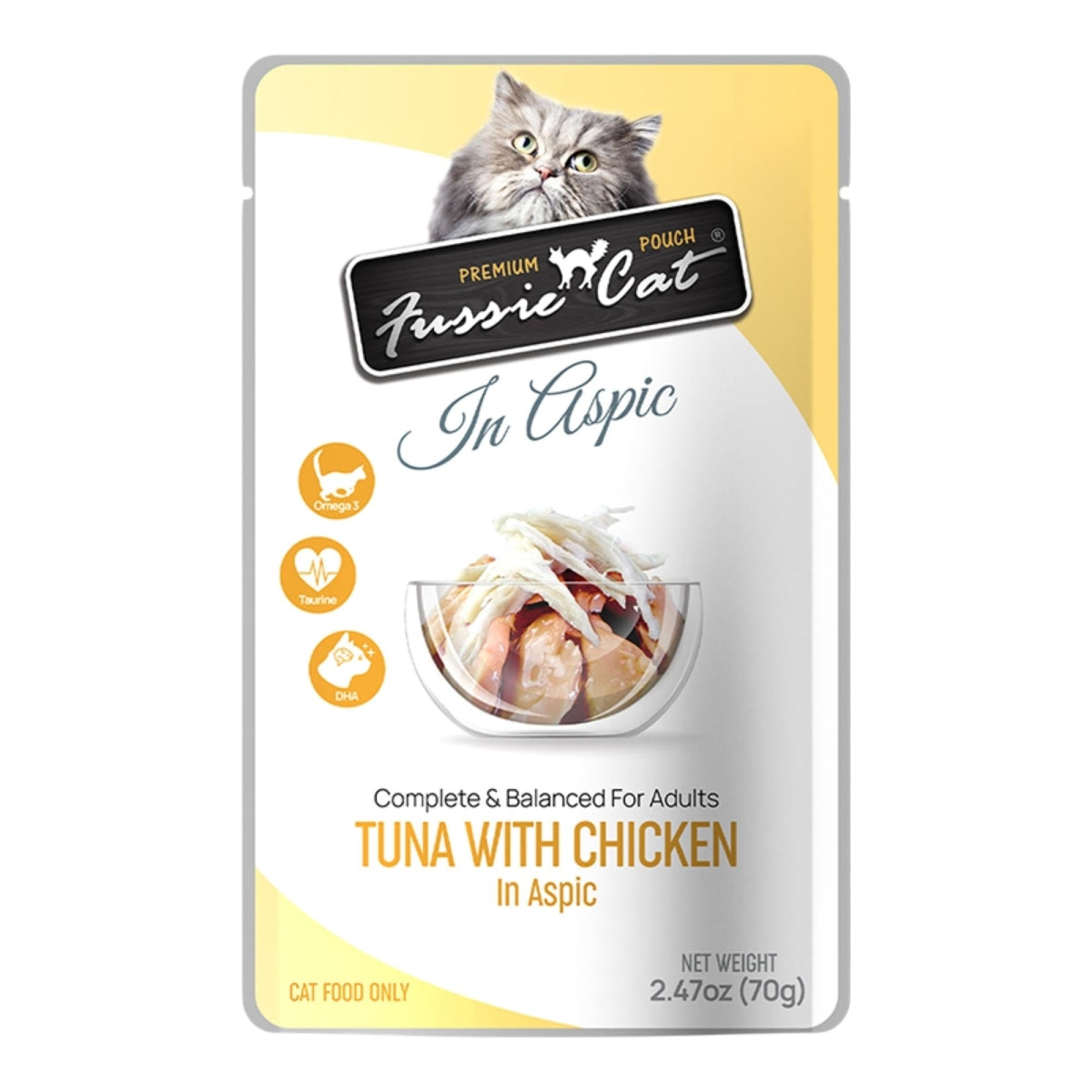 Fussie Cat Premium Tuna with Chicken in Aspic Canned Cat Food, 2.5 oz.