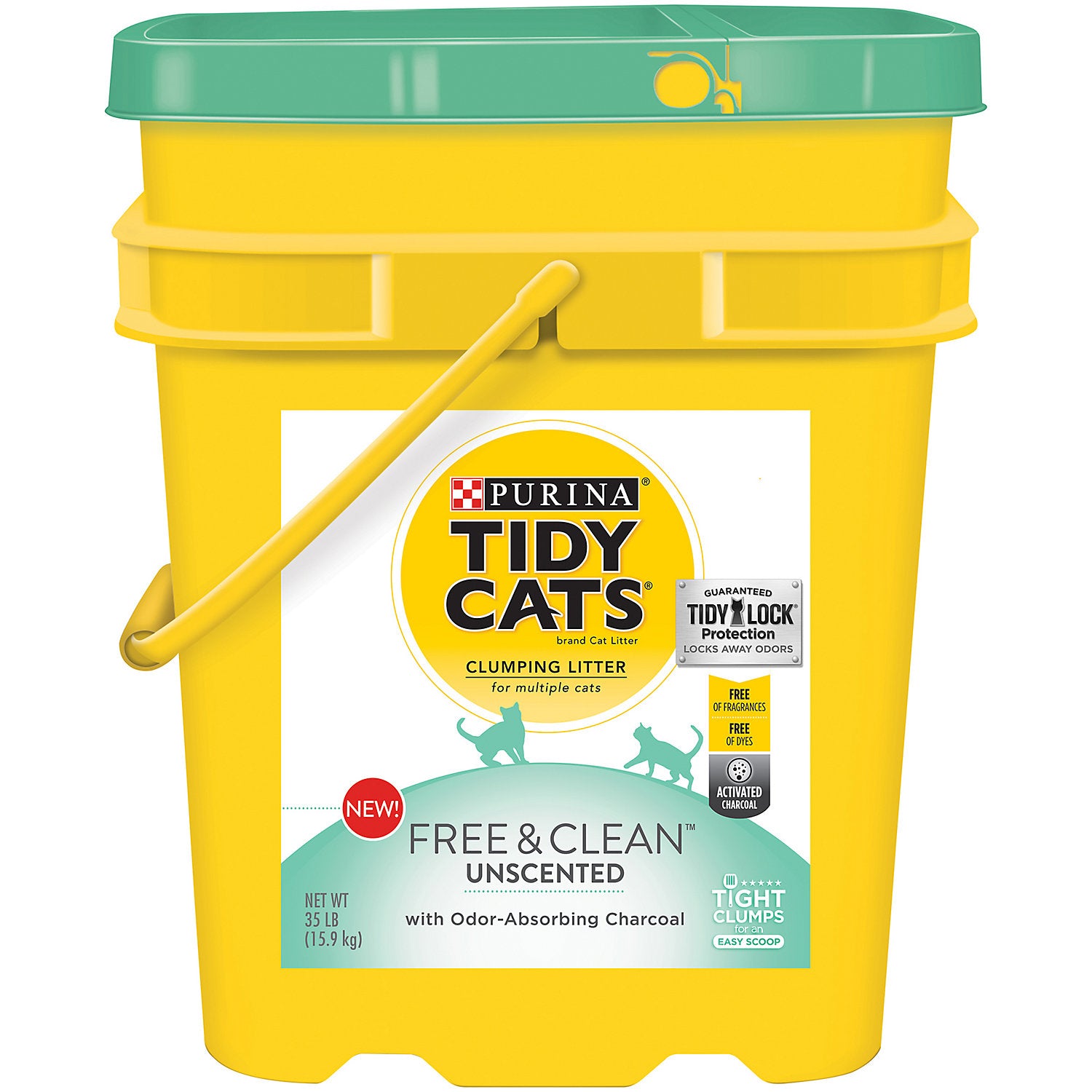 Tidy Cats Free & Clean Unscented Clumping Cat Litter, 35 lbs.