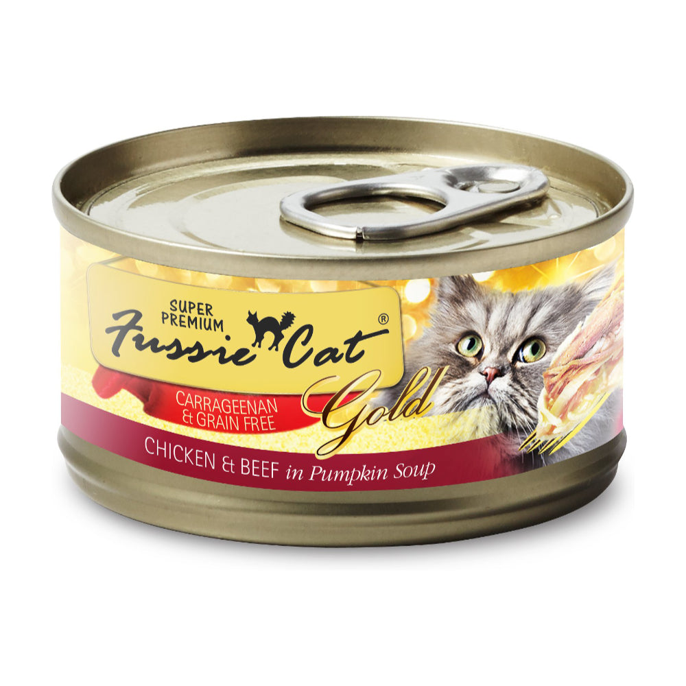 Fussie Cat Chicken & Beef Pumpkin Canned Cat Food, 2.8 oz.